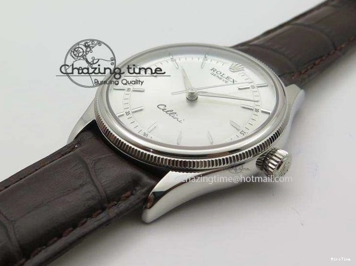 MiroTime 0117 Cellini 50509 SS Sliver Dial On Brown Leather Strap A2813 BP Maker OnTrend 4036